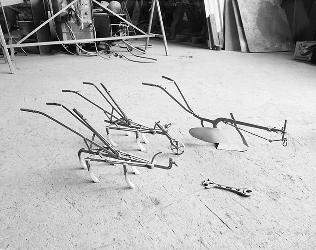 Maquettes de charrues réalisées dans les années 1920 (au 1/4).