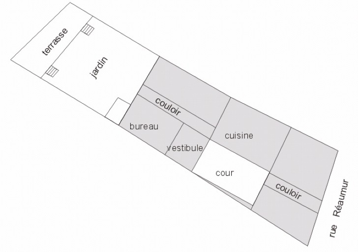 Plan schématique du rez-de-chaussée.
