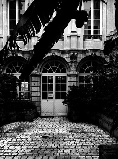 Elévation sur cour, côté sud, partie inférieure.
