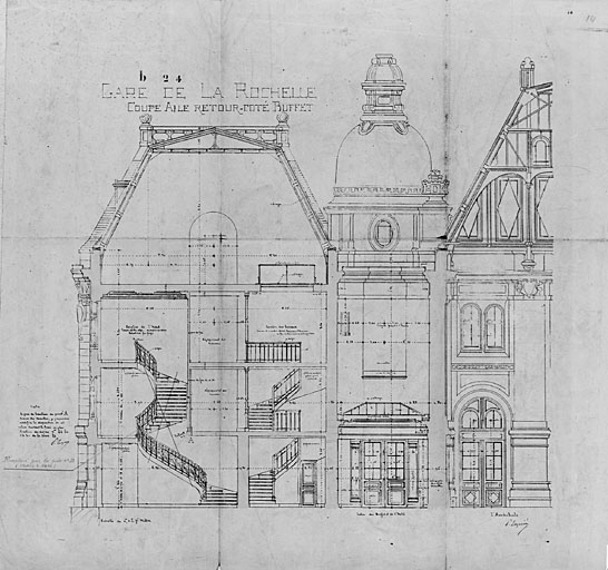 Aile côté buffet, coupe par Esquié en 1911 (pl.3).