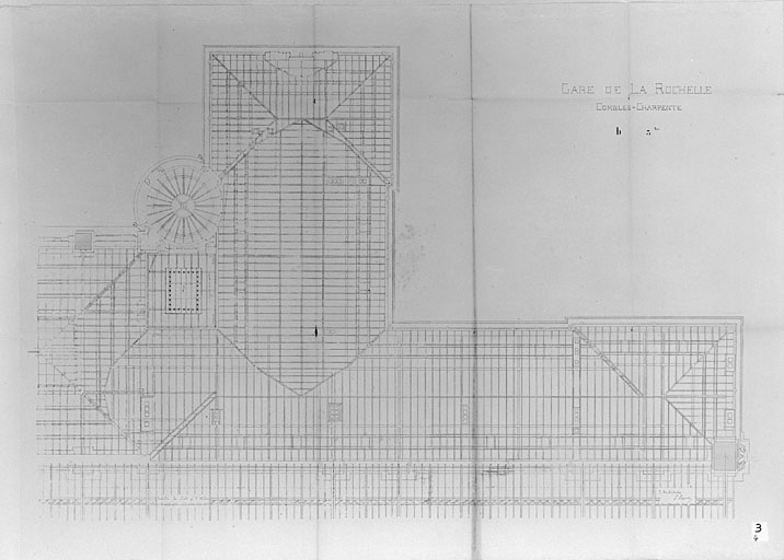 Plan des charpentes, en 1911, par Esquié (pl.3).