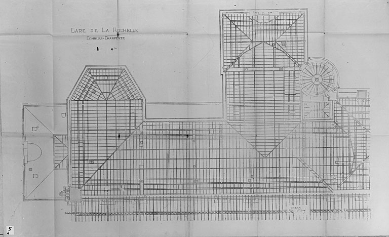 Plan des charpentes, en 1911, par Esquié (pl.5).