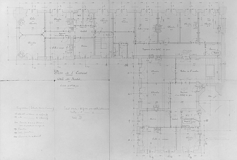 Aile côté Nantes, plan de l'entresol (pl.7).