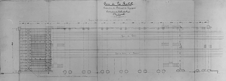 Hall métallique, plan d'ensemble (pl.111).