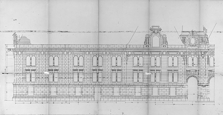 Bâtiment principal, élévation latérale (pl.2).