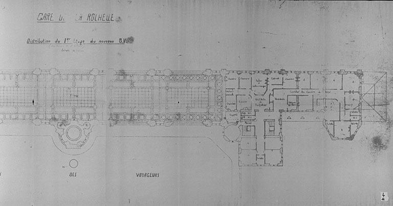 Bâtiment des voyageurs, plan au 1er étage, de 1957, partie sud (pl.4).