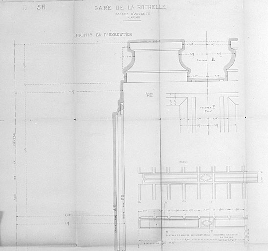 Bâtiment des voyageurs, salles d'attente, détails du plafond, de 1911 (pl.24).