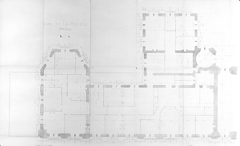 Bâtiment principal, aile côté Bordeaux, plan du 1er étage par Esquié, en 1920 ? (pl.14).