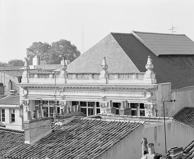 Elévation est, partie haute vue depuis la terrasse des Nouvelles Galeries.