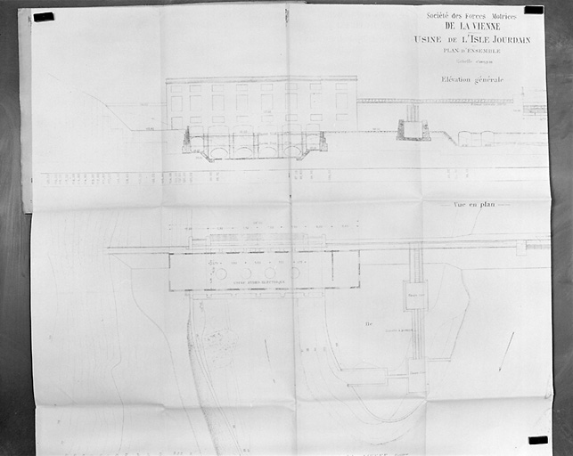 Projet de construction : plan et élévation des ouvrages, le 19 juin 1920.