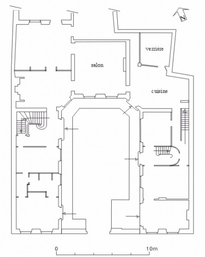 Plan schématique du rez-de-chaussée.