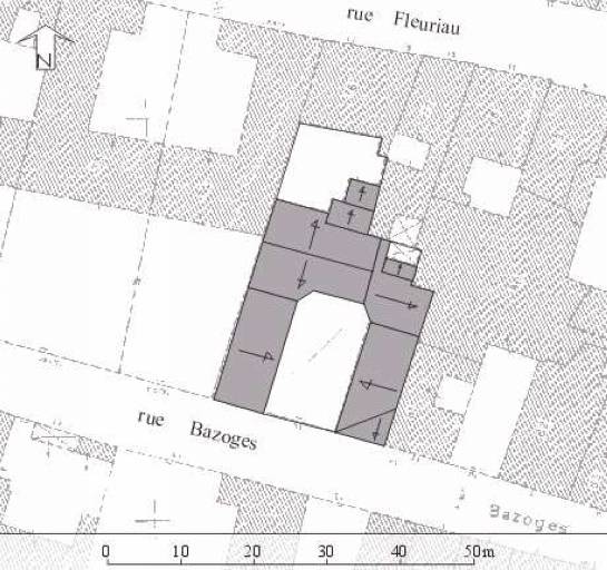 Plan masse, plan schématique des toitures.