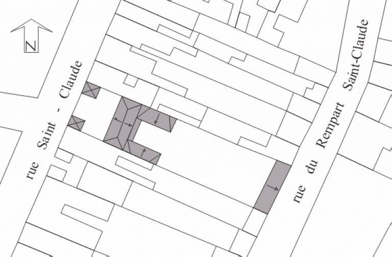 Plan masse, plan schématique des toitures.