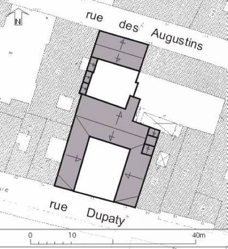 Plan masse, plan schématique des toitures.