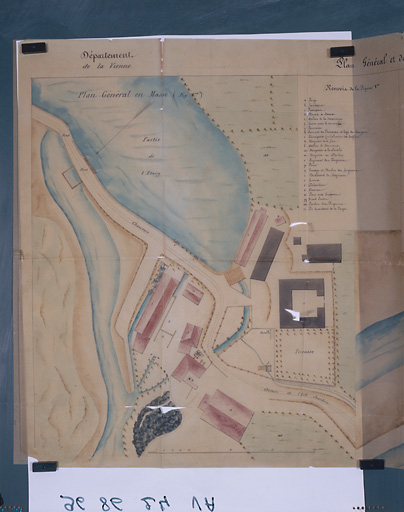 Plan général en masse de la forge de Luchapt en 1849.