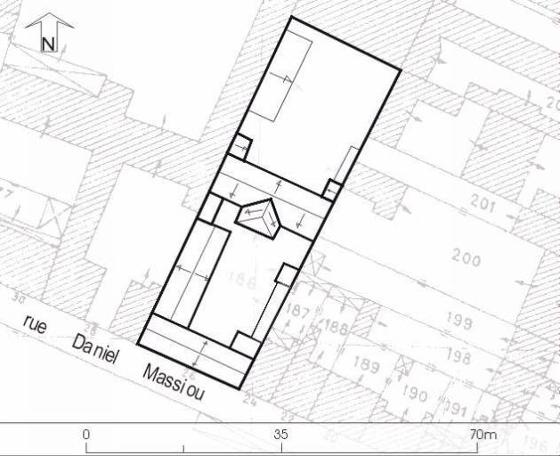 Plan masse, plan schématique des toitures.