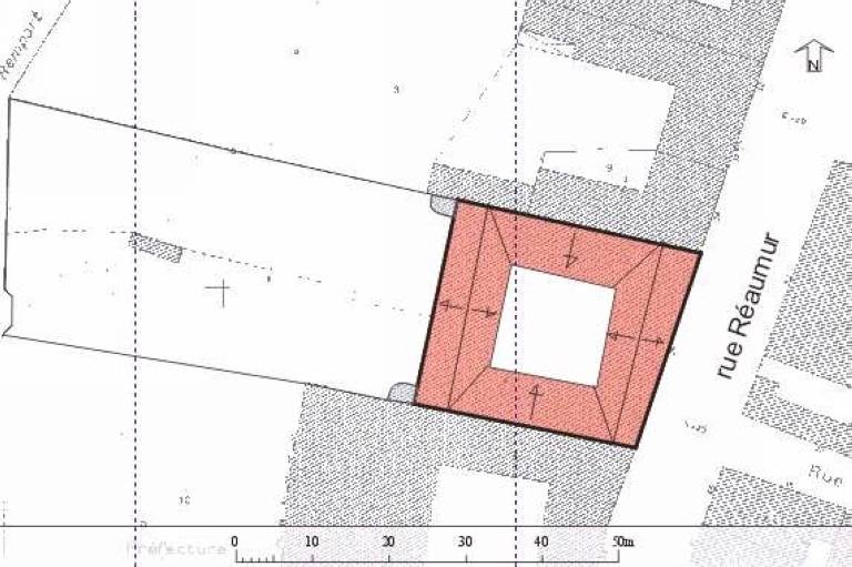 Plan masse, plan schématique des toitures.