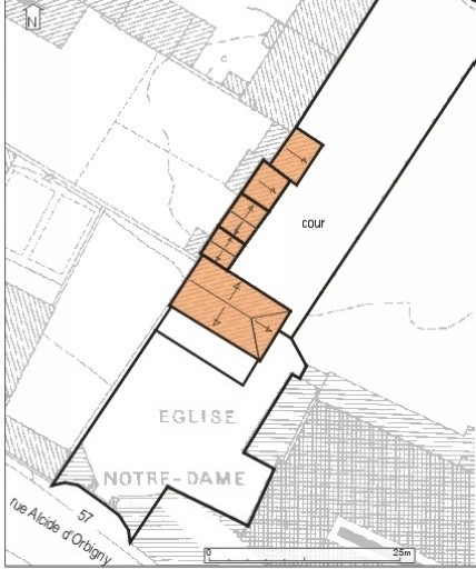 Plan masse, plan schématique des toitures.