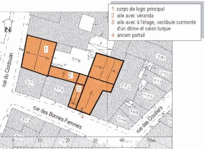 Plan masse, plan schématique des toitures.