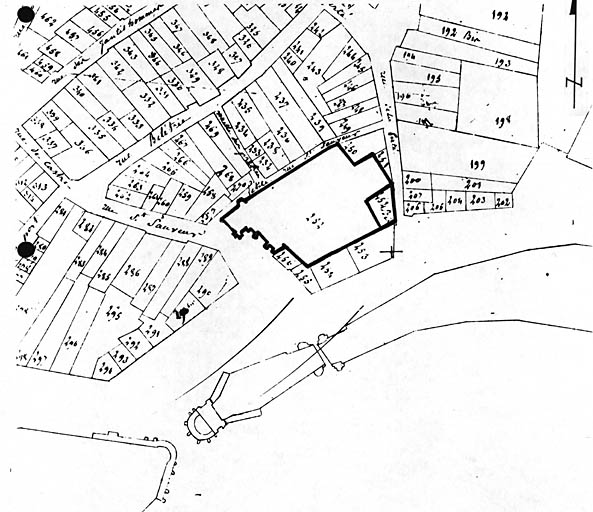 Extrait du plan cadastral de 1811.