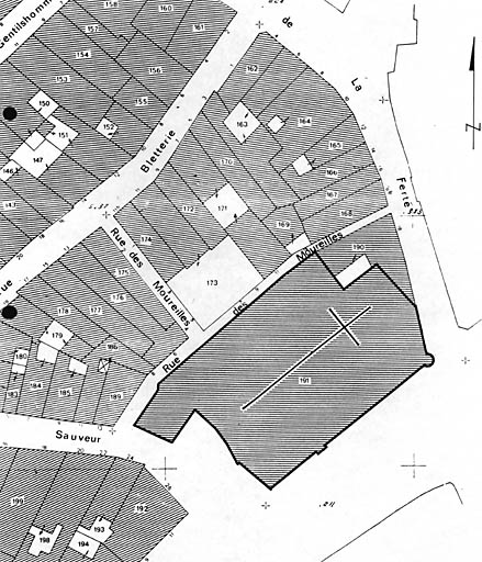 Extrait du plan cadastral de 1976.