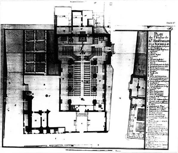 Plan de l'église et du clocher, par Cl. Masse.