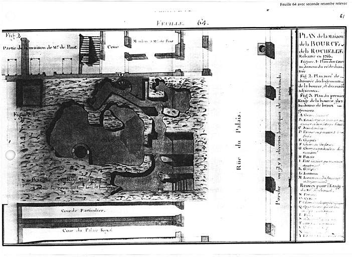 Plan des caves de l'ancienne bourse bâtie en 1716, par Claude Masse, en 1724.