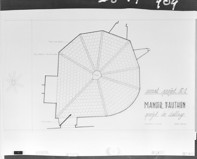 Dallage, avant projet N°1. Plan, 1985.