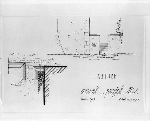 Travaux, avant projet N°2. Détails, 1985.