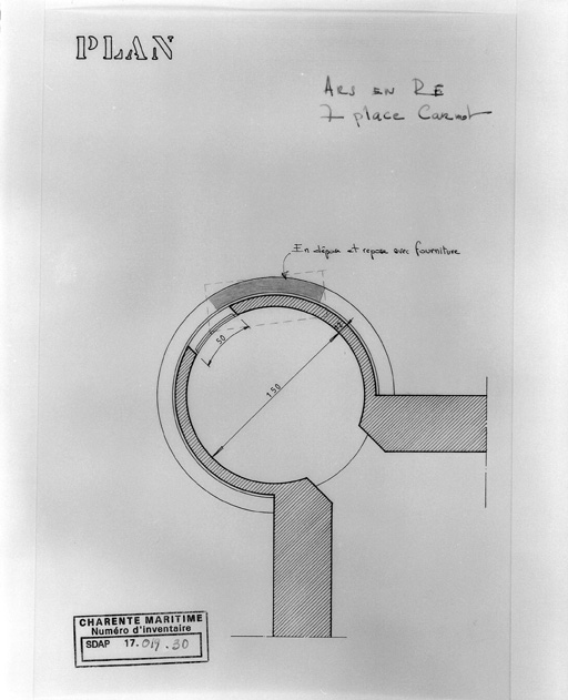 Tourelle d'angle, plan. Sans date.