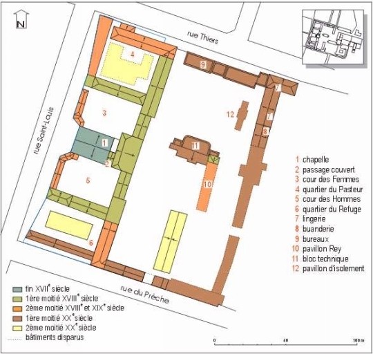 Plan masse, plan schématique des toitures.