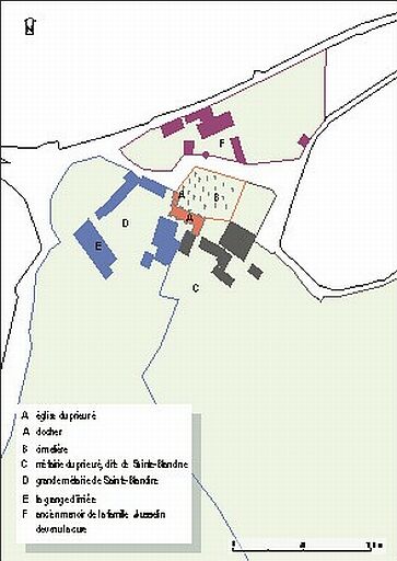 Plan masse en 1818, d'après le plan cadastral.