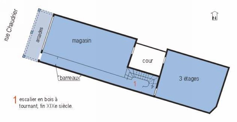 Plan schématique du rez-de-chaussée.