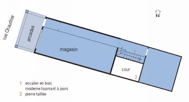 Plan schématique du rez-de-chaussée.