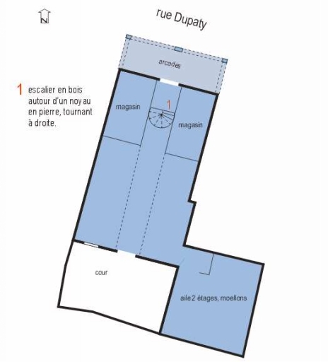 Plan schématique du rez-de-chaussée.