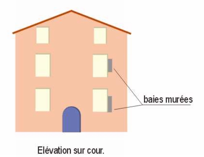 Elévation sur cour.