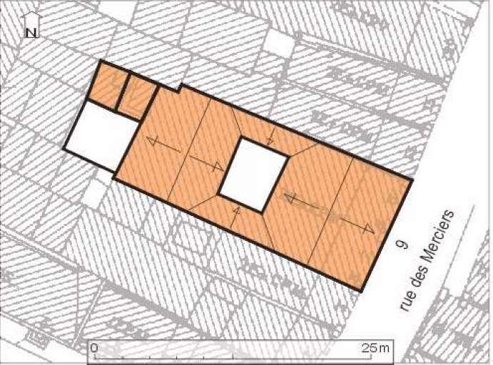 Plan masse, plan schématique des toitures.