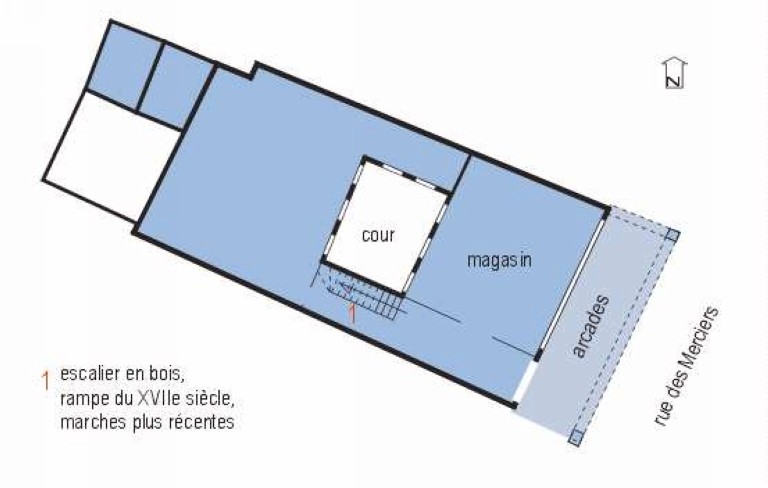 Plan schématique du rez-de-chaussée.