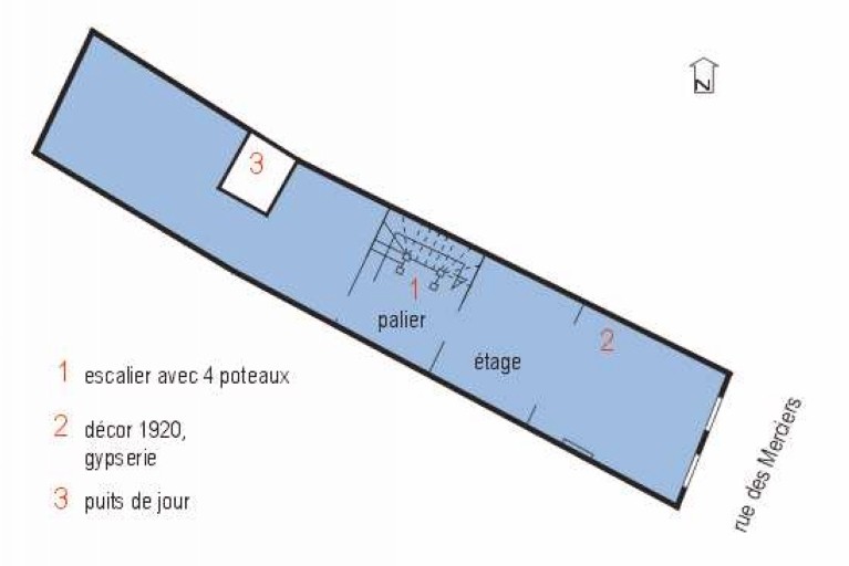 Plan schématique du rez-de-chaussée.