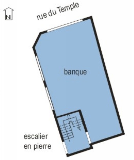 Plan schématique du rez-de-chaussée.