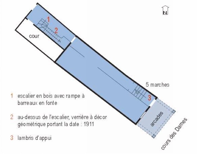 Plan schématique du rez-de-chaussée.