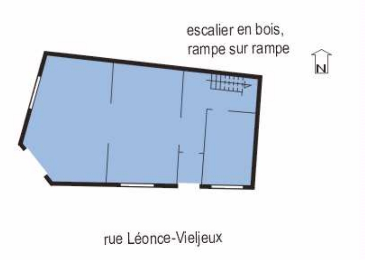 Plan schématique du rez-de-chaussée.