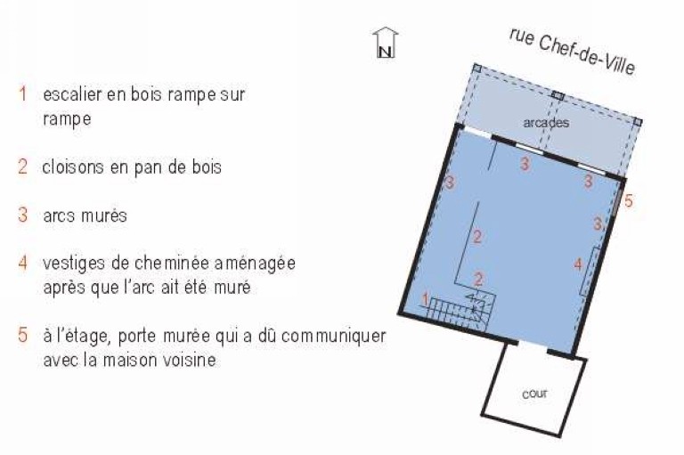 Plan schématique du rez-de-chaussée.