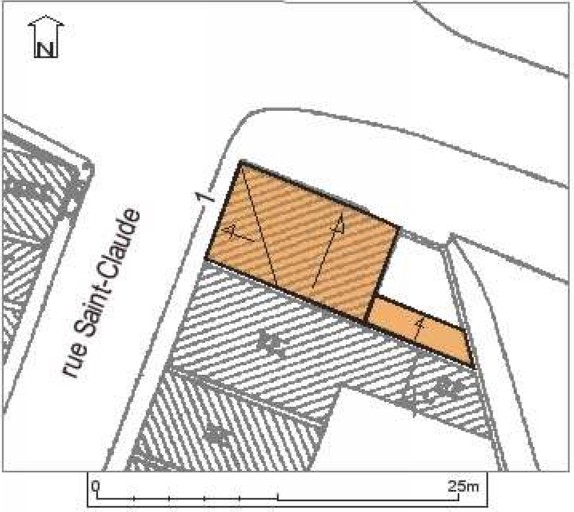 Plan masse, plan schématique des toitures.