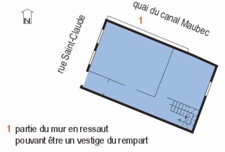 Plan schématique du rez-de-chauusée.
