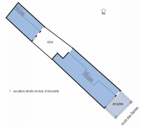 Plan schématique du rez-de-chaussée.