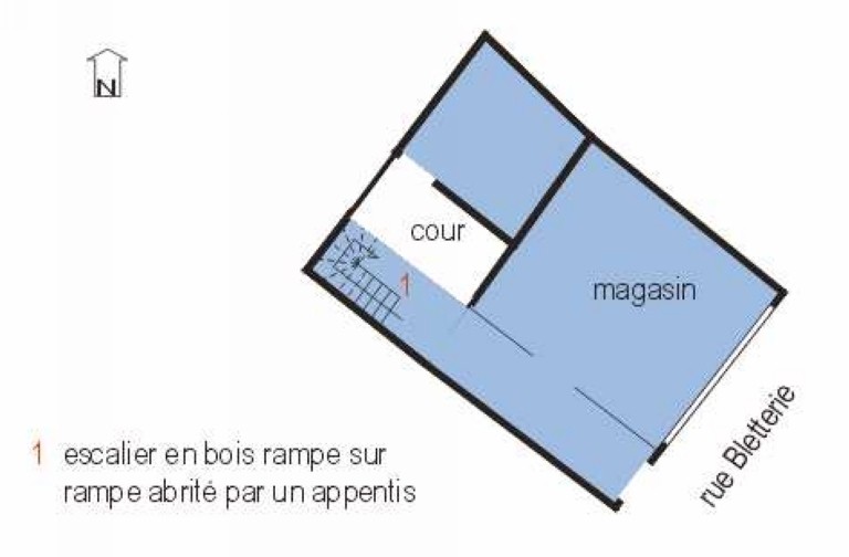 Plan schématique du rez-de-chaussée.