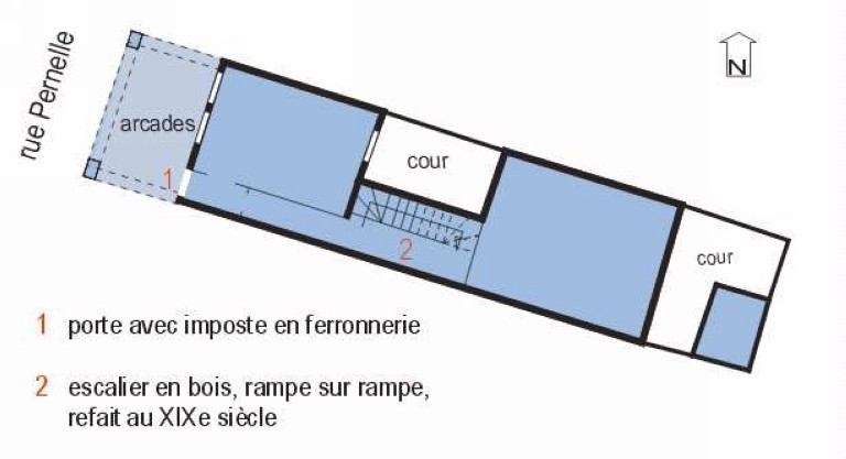 Plan schématique du rez-de-chaussée.