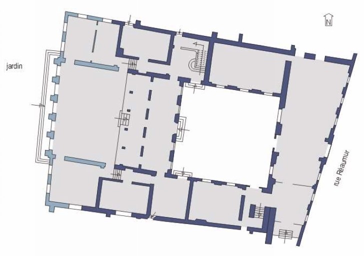 Plan schématique du rez-de-chaussée.