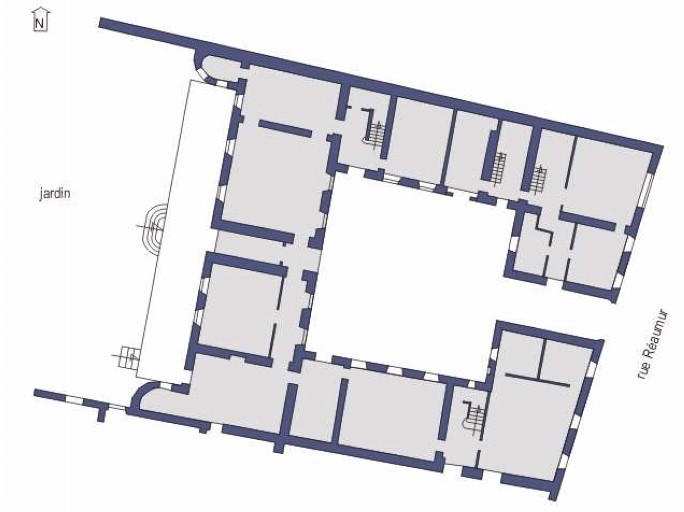 Plan schématique du rez-de-chaussée.